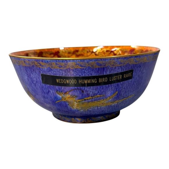 Wedgwood Hummingbird Luster Rare Bowl 8" Diameter Serving Centerpiece Large - Picture 1 of 10